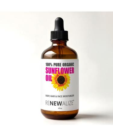 Sunflower Seed Face Moisturizing Oil 4 oz size High Linoleic | Best for Acne Prone Oily Skin and Face
