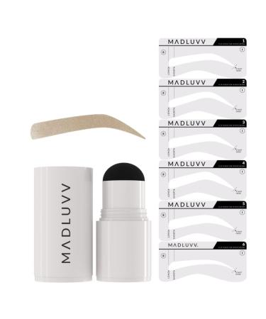 MADLUVV Eyebrow Stencil Kit - Easy-to-Use Natural Look 6 Popular Shapes Used by Professionals - Includes Stamp Stencils Spoolie and Travel Bag (Blonde) 1 - Blonde