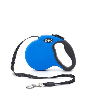 Ddoxx dog leasic - stable reflective nylon strip dog leash bite -proof - roller leash break & lock system - s (blue) s |4 m |Up to 10 kg blue