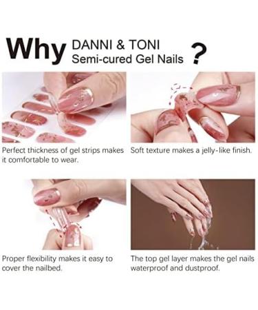 DANNI & TONI Cat Eyes Gel Nail Polish Strips - Crystal Haze French Tip | Salon-Quality Manicure Stickers Set - Buy Online on SooperMarket.com