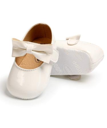 RVROVIC Baby Girl Moccasins Infant Princess Sparkly Premium Lightweight Soft Sole Prewalker Toddler Girls Shoes 6-12 Months 2 White