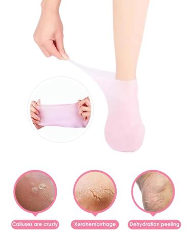 Silicone Socks & Gloves - 2 Pairs for Spa Pedicure | Moisturizing Foot Care for Dry Cracked Feet - Buy Online on SooperMarket.com