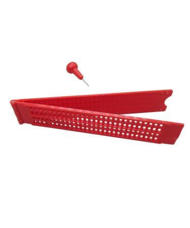 Braille board made of plastic 4 lines x 28 boxes red