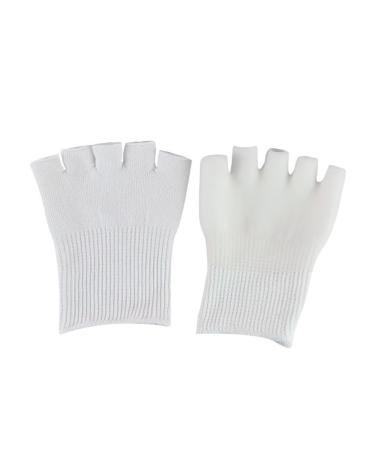 PLAFOPE 1 Pair Five Toe Gel Socks Dry Feet Gel Socks Fingerless Gloves Five Finger Socks Open Toe Socks Foot Moisturizing Socks Foot Spa Socks Open Toe Gel Socks Men Gel Feet Sock White