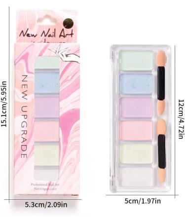 Nail Mirror Powder 6 Colours Manicure Chrome Glitter Pigment with Eyeshadow Stick Colorful nail chrome powder - Buy Online on SooperMarket.com