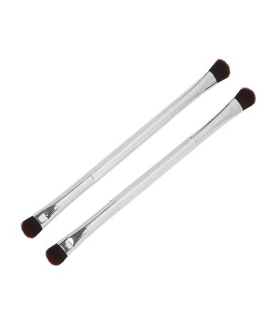 Soft Hair Eyeshadow Brush Set Silver Double Ended Makeup Brush for Women Precise Application with Supple Fiber Hair Convenient for Home and Stage Makeup