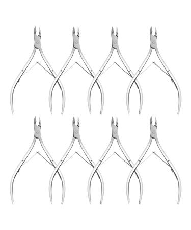 XINMEIWEN 8Pieces Cuticle Trimmer Cuticle Nipper Cuticle Remover Cuticle Cutter Stainless Steel Cuticle Cutter Clipper Nail Tools for Fingernails and Toenails (Silver)