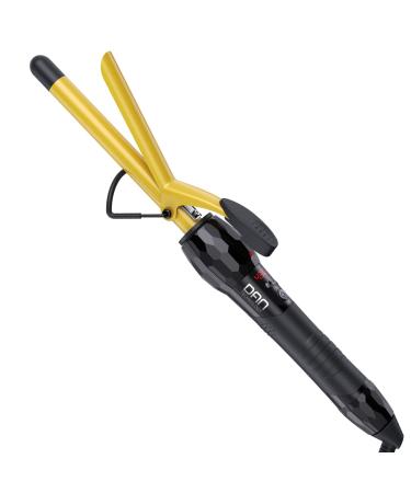 DAN Technology 5/8 Inch Tourmaline Ceramic Hair Curling Iron 0.6 Inch Curling Wand with LCD Screen for Hairdressing Beauty School Hair Salon Fast Heating 60 min Auto Off (Gold Black) 5/8 Inch 16MM Gold Black