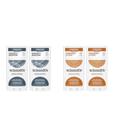 Schmidt's Aluminum Free Natural Deodorant Charcoal & Magnesium 2 Count For Women and Men with 24 Hour Odor Protection & Aluminum Free Natural Deodorant