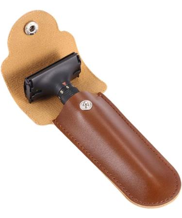 Sunroot Razor Travel Holder - Manual Double Edge Safety Razor Container | Durable PU Leather Case for International Shipping - Buy Online on SooperMarket.com