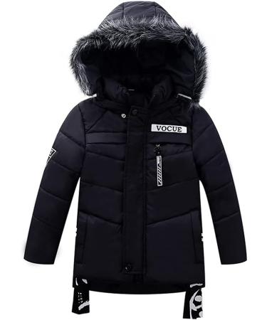 Odziezet Baby Boy Hooded Down Coat | Kids Puffer Jacket | Winter Outerwear | Black | 4-5 Years - Buy Online on SooperMarket.com