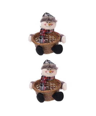 Cabilock 2pcs Christmas Ornaments Christmas Candy Holder Xmas Holder Basket Elder Elk