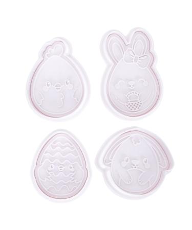 Zerodeko 8pcs Easter Stencils Easter Egg Chocolate Easter Candy Cookie Mould Small Dog Biscuits Ice Block Mold Easter Baking Dog Biscuits Small DIY Gift Silica Gel White Cake Mold Household