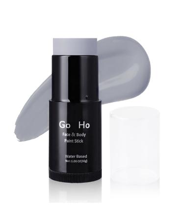 Go Ho Water Based Light Gray Face Paint Stick Washable (1.06 Oz) Non-toxic Cream Body Paint Full-coverage Face Body Paint Makeup Stick for Adults Children Theater Halloween SFX Cosplay