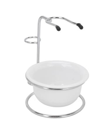 Bordstract Restaurant-stand bowl set professional shaving soap peel razor brush holder safety stand set for men stainless steel razor nylon wool brush durable comfortable silver white