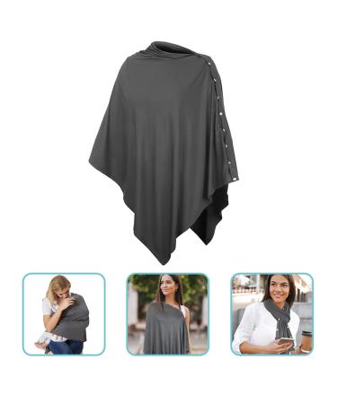 Dark Grey Nursing Cover & Poncho | Soft Cotton & Polyester Nursing Apron & Blanket for Babies | 70x85cm Ideal for Breastfeeding - Buy Online on SooperMarket.com