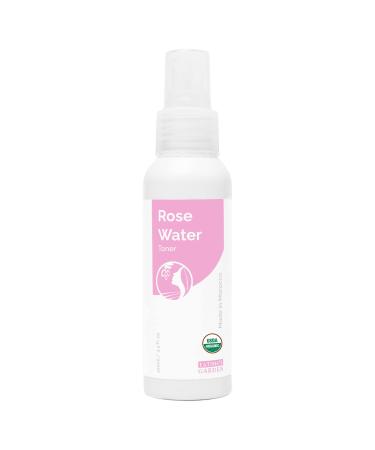 Rose Water Toner Spray by Fatima's Garden Certified 100% Organic ECOCERT and USDA Rosewater Toner for face Body and Hair - moisturizing and Toning Vegan Cruelty-Free-3.4 Fl oz/ 100ml Organic rose water 100 ml (Pack of 1)