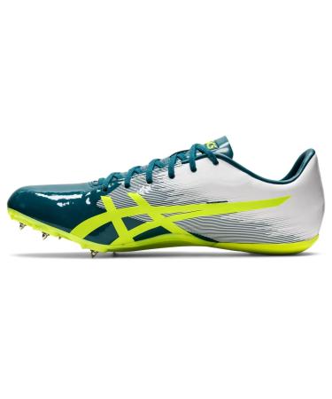 ASICS Unisex Hyper Sprint 7 Track & Field Shoes 10 Wide Women/8.5 Men Velvet Pine/Safety Yellow