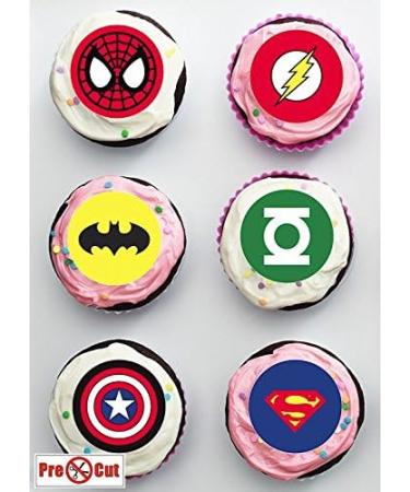35 x Pre Cut Super Hero Cake Cupcake Toppers/Decorations Edible Wafer Paper - Buy Online on SooperMarket.com