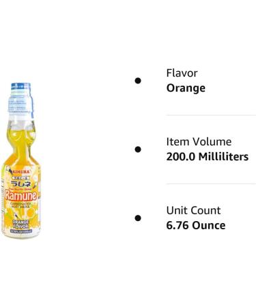 Kimura Ramune Orange Flavour 200ml - Authentic Japanese Lemonade - Buy Online on SooperMarket.com