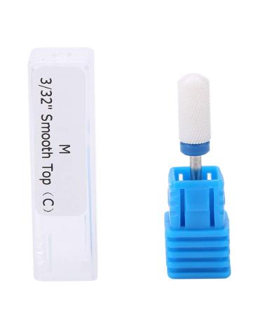 Ceramic Nail Drill Bit Nail Drill Bits Nail Supplies Ceramic Cylinder Shape Grinding Head Nail Art Tools for Manicure Pedicure Home Salon (Round bald head M)