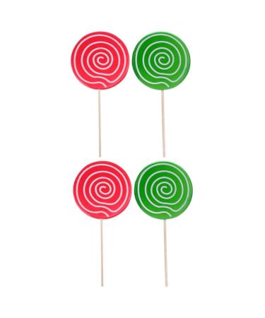Alipis 4 Pcs Wedding Decoration Decorative Fake Lollipop Fake Lollipops Fake Lollipop Model Rainbow Lollipop Red Swirl Lollipops Toys Decorative Lollipop Ornament Wooden Food Child Candy