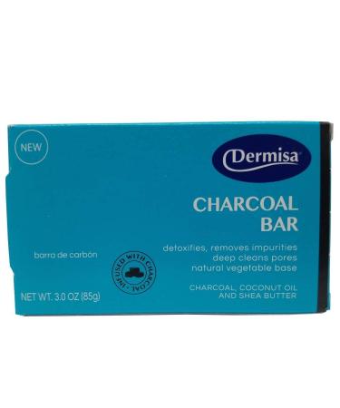 Buy Dermisa Charcoal Bar - Natural Cleansing with Activated Charcoal Coconut Oil & Shea Butter | Paraben-Free | 3 OZ (1-Pack) - International Shipping Available - Buy Online on SooperMarket.com