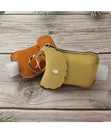 Leather Hand Sanitizer Holder Keychain with 2oz Squeeze Bottles - Olive Green - Buy Online on SooperMarket.com