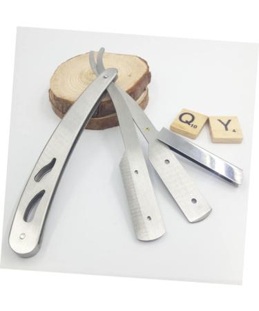 WOONEKY 2pcs Barber Shaving Tools Set - Stainless Steel Straight Razor & Mustache Scissors | Old Fashioned Yangjiang Manual Shaver - Buy Online on SooperMarket.com