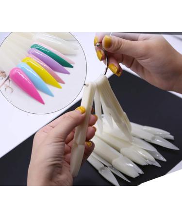 JIHUOO 100pcs Nail Art Tips - Clear Nail Display & Practice Tips for Polish Color Swatches - Ideal for Nail Enthusiasts & Professionals - Buy Online on SooperMarket.com