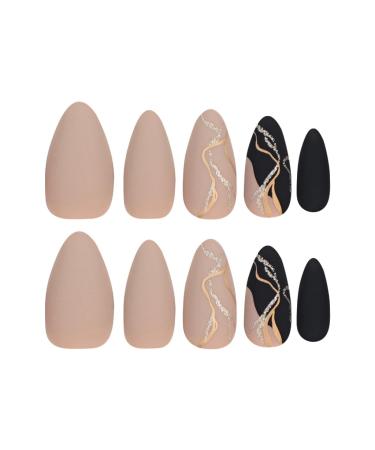 Ruarby Almond False Nails Tips Detachable Press On Nail Full Cover False Nails French Tip False Nails Manicures Supplies