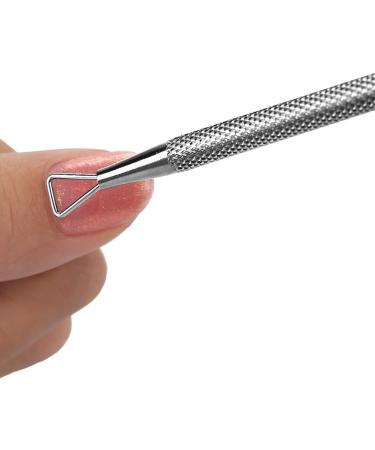 LANTRO JS Cuticle Pusher and Cutter Set 5.4" Stainless Steel Double Head Gel Nail Polish Peeler Scraper Nail Polish Gel Scraper Peeler Fingernails Toenails - Buy Online on SooperMarket.com