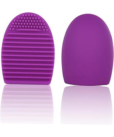 Didiseaon Silicone Cosmetic Brush Egg Makeup Brush Cleaner Mat Cleanser Washing Silicone Makeup Cleaner Silicone Brush Cleaner Cleaning Scrubber Electric Accessories Purple medium Purple - Buy Online on SooperMarket.com