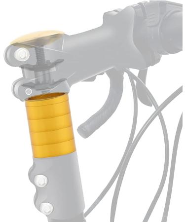Baluoqi 1-1/8 Carbon Fiber Bicycle Headset Spacer Kit - Titanium Bolt, Aluminum Alloy MTB Road Bike Stem Spacer Set - Yellow - Buy Online on SooperMarket.com