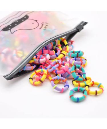 100PCS Baby Hair Ties - Soft Cotton Multicolor Hair Bands for Girls | Elastic Scrunchies for Ponytails - Bamboo Knot Design - Buy Online on SooperMarket.com