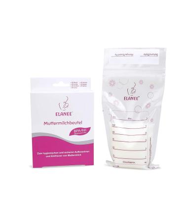Elanee breast milk bag storage & freezing of breast milk tasteless and pre-sterilized double safety closure 20 pieces (1 Pack) (710-00) 20 pieces (1 Pack) without a base