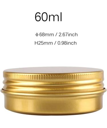 Zeoabsy Set of 10 Gold Aluminum Empty Jars - 60ml Cosmetic Cream Tins with Screw Lid & Spatulas - Perfect for Ointments Candles and More - Buy Online on SooperMarket.com
