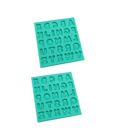 NUOBESTY 2pcs Candy Molds Letter Chocolate Mold Fondant Mold Soap Silicone Molds Silicone Molds for Soap Silicone Soap Molds Silicone Molds for Chocolate Shortbread Cake Mold Crystal Greenx2pcs 12x13cmx2pcs
