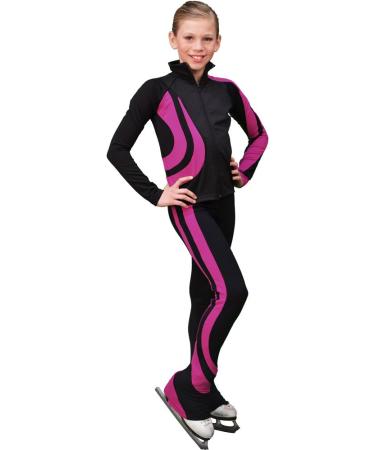 ChloeNoel P26 - Swirls Figure Skating Pants (Adult) Small Fuchsia