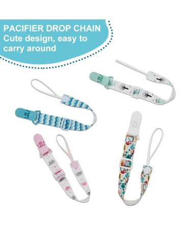 4PCS Baby Pacifier Chain Clips - Secure & Stylish Pacifier Holder for Boys & Girls | Durable Fabric Bands - Buy Online on SooperMarket.com
