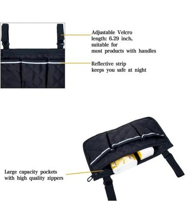 yuoseg Wheelchair Armrest Side Storage Bag Suitable for Most Walking Wheels and Mobile Equipment - Buy Online on SooperMarket.com