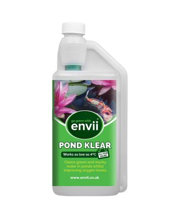 Envii Pond Klear - Natural Green Pond Water Treatment Clears Green and Murky Water for Crystal Clear Healthy Water Safe for all Fish and Wildlife -1L Treats 40 000 Litres