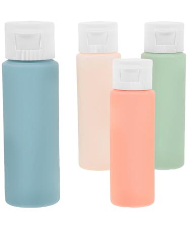 Travel Size Bottle 4 pcs Travel Size Shampoo Bottles Squeeze Bottles with Flip Cap Empty Lotion Bottles(Blue Pale pink Red Green 1.76OZ) Travel Shampoo Bottle
