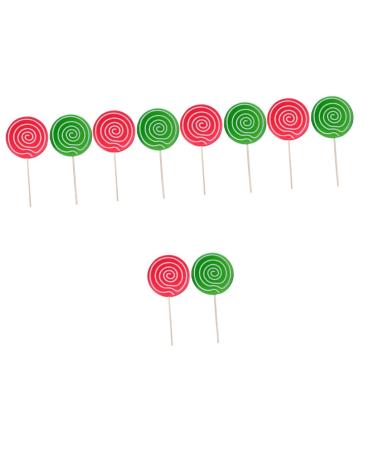 Alipis 10 Pcs Giant Candy Fake Candy Decoration Christmas Lollipop Props K ds Toys Rainbow Lollipops Swirl Wedding Props Christmas Lollipop Decorations Fake Food Wooden Child With Hook