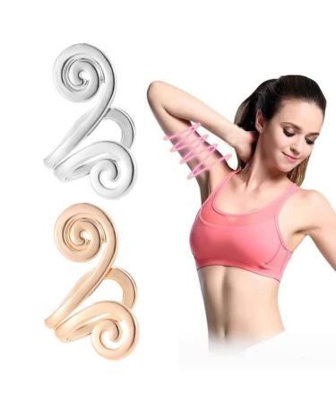 Zunis Acupressure Slimming Earrings Acupressure Earrings for Women Men Non Piercing Acupressure Earrings for Natural Weight Loss Lymph Drainage Earrings (Right Ear (Gold+Silver))