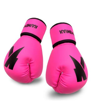 Boxing Gloves (6oz, 8oz, 10oz, 12oz, 14oz, 16oz) Punching Bag Mitts, Muay Thai, Kickboxing Fight Training Gloves by KAIWENDE-BX01 FH-Rose 14 oz