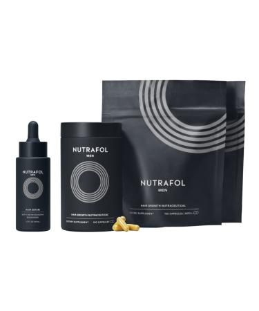 Nutrafol Men's Hair Supplement and Hair Serum Supports Visibly Thicker and Stronger Hair - 3 month supply 1.7 Fl Oz Bottle