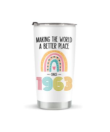 60th Birthday Gifts for Women, Tumbler 20 oz Stainless Steel Vacuum Insulated Tumblers, 1963 Birthday Gifts for Women, 60 Year Old Birthday Gifts, 60th Birthday Gift Ideas, 60th Birthday Tumbler