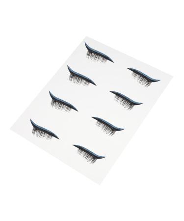 Mikinona 4 pairs Girls Stickers Eyelash Reusable Eyeliner Glitter Tools Eyelid Make Look Decals Adhesive 4x1.5cm Blue