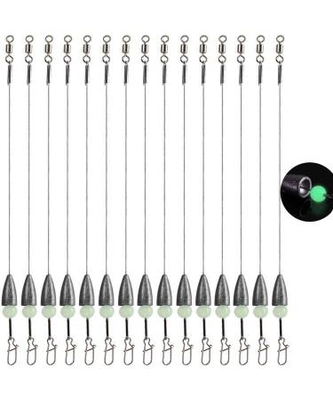 THKFISH Carolina Rigs Fishing Weights Bullet Fishing Sinkers Pre-Rigged Fishing Ready Carolina Rigs 15pcs SINKER 1/2 oz